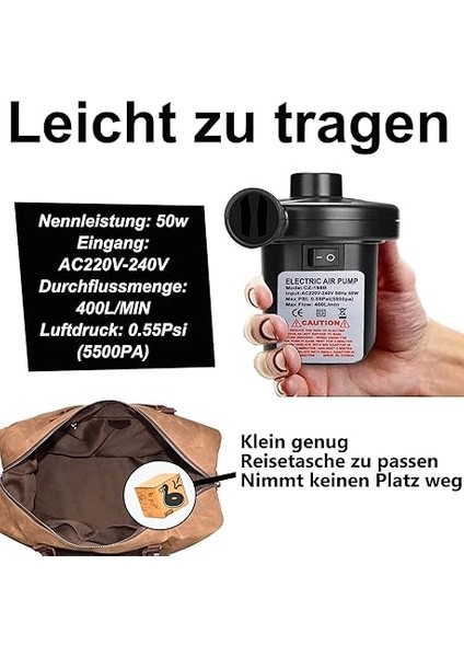 Luftpumpe Luftmatratze, 2 In 1 Luftpumpe Elektrisch Für Aufblasbar Und Ablassen, Pumpe Luftmatratze Mit 3 Düsen Für Luftmatratzen, Aufblasbarer Pool, Schwimmring fırsatları