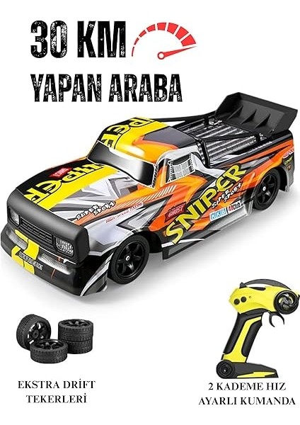 30 Km Hız Yapan Uzaktan Kumandalı Araba Şarjlı Drift Atan Hız Vitesli LED Işıklı 2 Kademeli Hız Vitesi 2 Farklı LED Işıklı Farlar Yedek Drift Lastikler (Pick Up) fiyatları