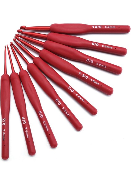 Kırmızı Red Örgü Tığ Seti Çanta ve Makas | 9 Adet Tığ fiyatları