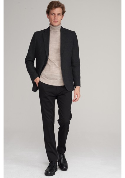 6646 Erkek Regular Flanel Yan Cep Pantolon Siyah