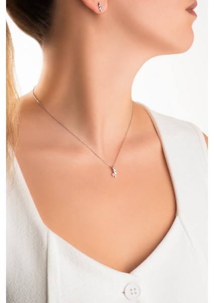 Kalsedon Serüveni 18 Ayar Beyaz Altın Kaplama 42 cm Gümüş Kolye fırsatları