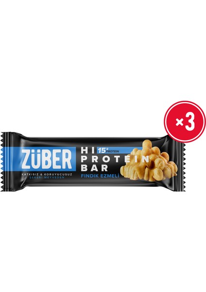 Yüksek Protein Bar Fındık Ezmeli 45G x 3 Adet