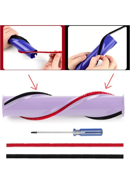 V7 V8 V10 V11 Elektrikli Süpürge Aksesuarları ve Rulo Fırça Yedek Parçaları Için 7 Adet Yumuşak Peluş Şerit (Yurt Dışından) fiyatları