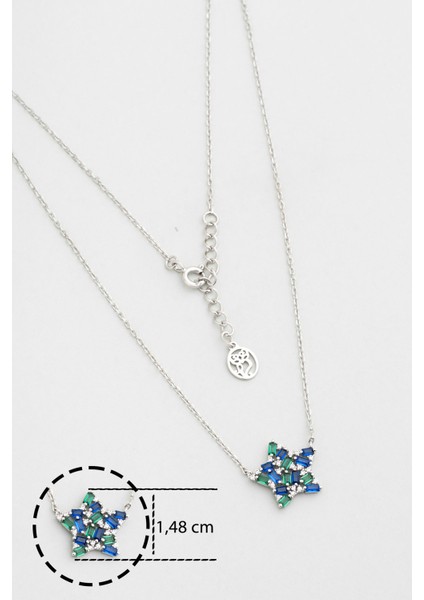 Yakamoz Yıldızı 18 Ayar Beyaz Altın Kaplama 45 cm Gümüş Kolye modelleri