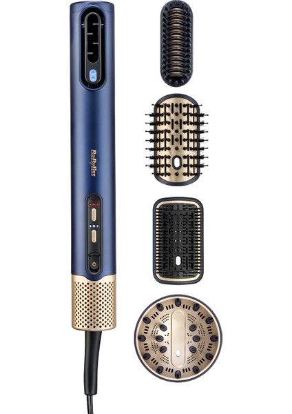 Saç Kurutma ve Şekillendirme Seti Air Wand, Difüzör ve Paddle Başlık Dahil, 1600W, 4 Başlık, Iyon Teknolojisi