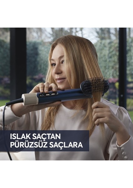 Saç Kurutma ve Şekillendirme Seti Air Wand, Difüzör ve Paddle Başlık Dahil, 1600W, 4 Başlık, Iyon Teknolojisi