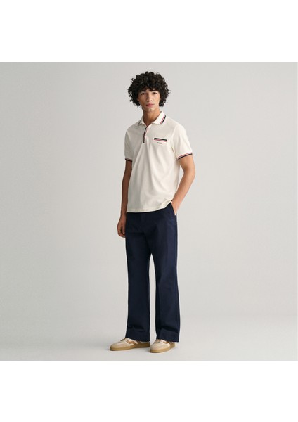 Erkek Krem Regular Fit Çizgili Polo fiyatları