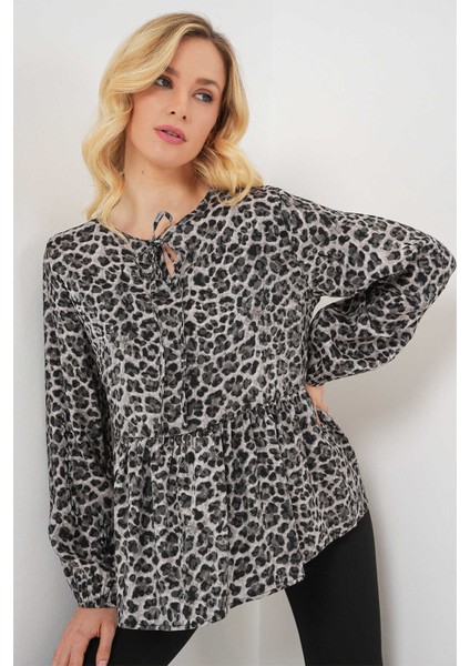 Kadın Gömlek 970 Siyah Leopar fiyatları