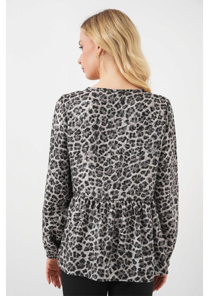 Kadın Gömlek 970 Siyah Leopar fırsatları