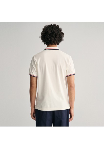 Erkek Krem Regular Fit Çizgili Polo modelleri