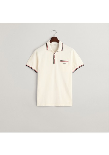 Erkek Krem Regular Fit Çizgili Polo fırsatları