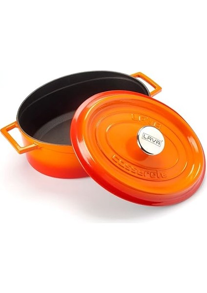 Döküm Oval Tencere Çap(Ø) 25CM - Trendy Turuncu fiyatları