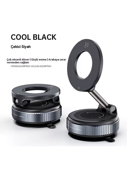 Vakumlu Manyetik Araç Merkezi Kontrol Navigasyon Vantuzlu Telefon Tutucu (Yurt Dışından)