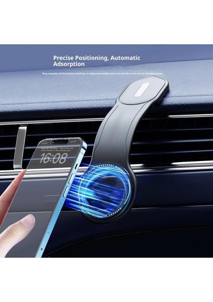 Katlanır Ekran Cep Telefonu Araç Montajı Dönen Navigasyon Manyetik Kablosuz Şarj Standı (Yurt Dışından)