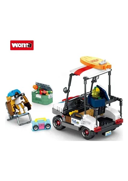 C0296 Hayvan Kamp Arabası Plaj Arabası Yapı Taşları Tuğla Seti PCS:668 Parça