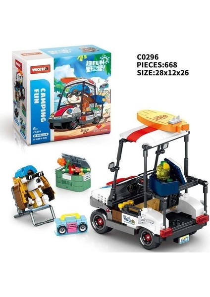 C0296 Hayvan Kamp Arabası Plaj Arabası Yapı Taşları Tuğla Seti PCS:668 Parça modelleri