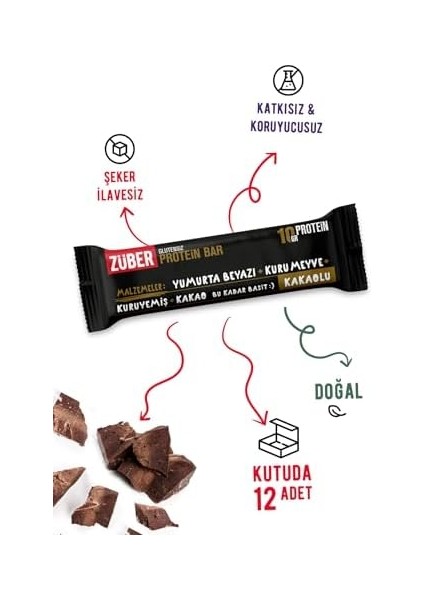 Kakaolu Protein Bar 40GR x 12 Adet