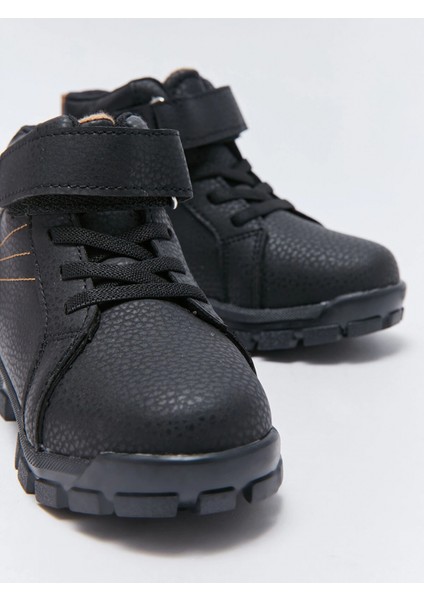 Lcw Steps Siyah Deri Görünümlü Cırt Cırtlı Erkek Bebek Bot modelleri