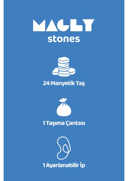 Stones Manyetik Taş Oyunu – Çocuklar ve Yetişkinler Için 24 Parça Manyetik Satranç Seti