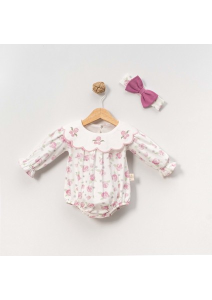 Çakar Geniş Yakalı Romper -8030168 - Gül Kurusu