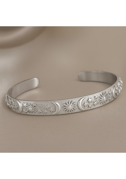 Çelik Güneş Ay Bileklik