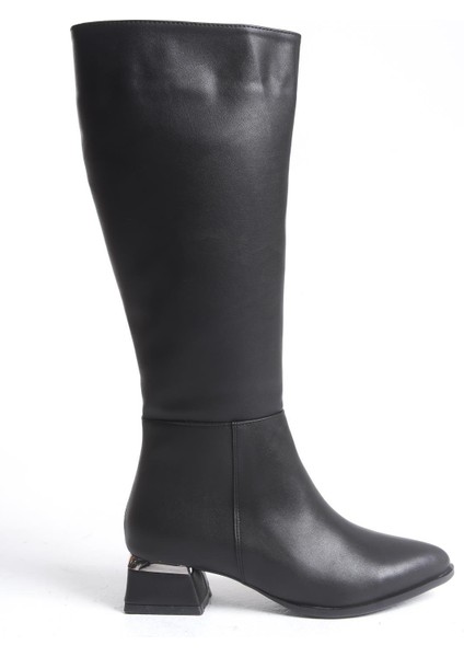 Kadın Fermuarlı Düz Topuk Çizme - Siyah fırsatları