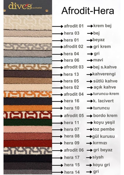 Afrodit - Hera Serisi Premium Kalite Silinebilir Döşemelik Dokuma Kumaş modelleri