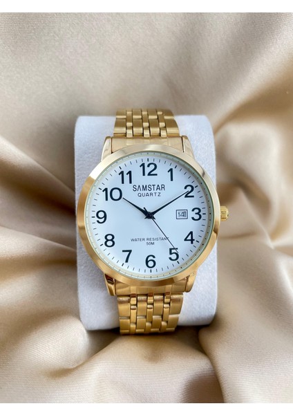 SMSTR33 Rakamlı Klasik Metal Takvimli Uygun Fiyatlı Erkek Kol Saati