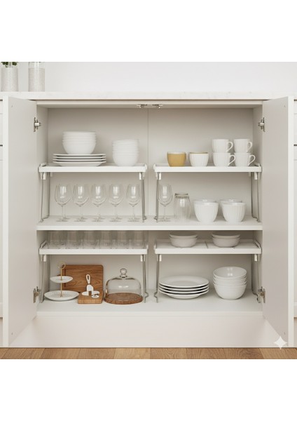 2 Adet Katlı Tezgah Üstü-Dolap Içi Mutfak Rafı ve Düzenleyici Organizer2