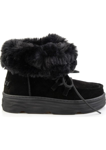 Siyah Hakiki Deri Kadın Bot & Bootie K02748100802