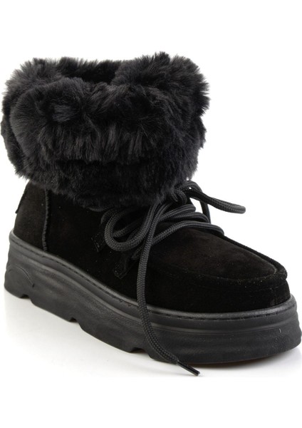 Siyah Hakiki Deri Kadın Bot & Bootie K02748100802 fiyatları