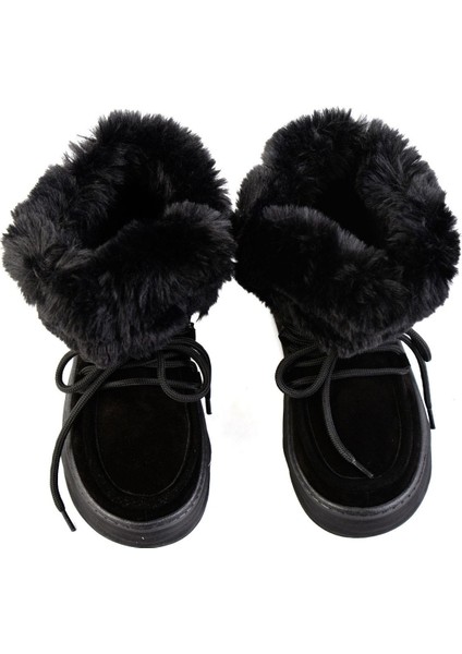 Siyah Hakiki Deri Kadın Bot & Bootie K02748100802 fırsatları