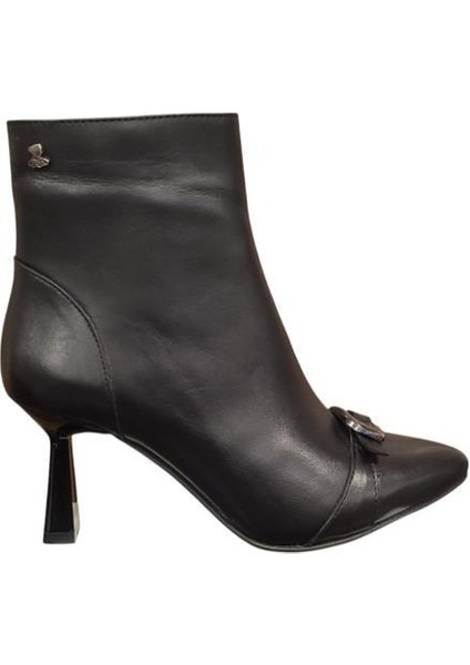2554001K Sivri Burun Ince Topuk Kadın Deri Bot