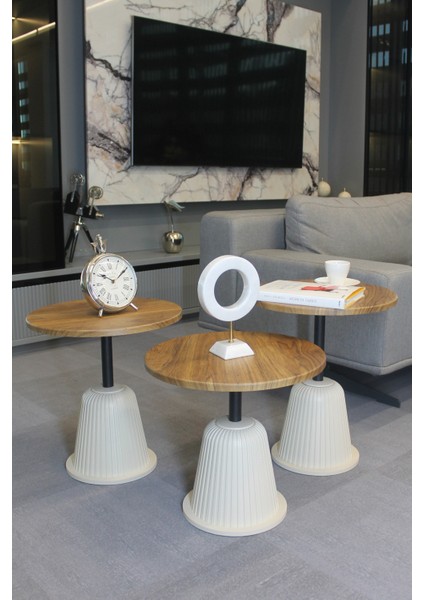 Milano Zigon Sehpa Ceviz Mdf - Zigon Sehpa 3'lü fırsatları