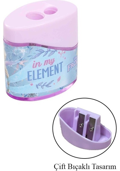 2 Li Kalemtraş 3 Adet Karlar Kraliçesi Elsa Geniş Hazneli Çift Bıçaklı Kalem Traş No5 Figürlü Jumbo Kalemtıraş fiyatları