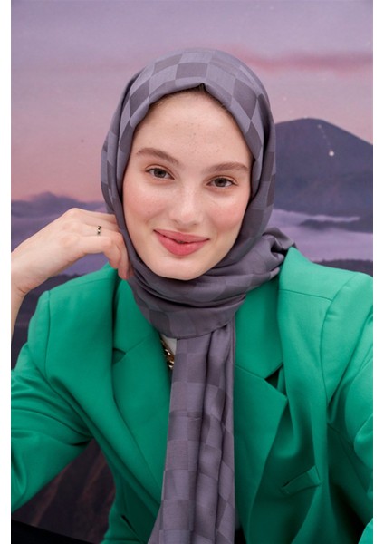 Dama Jakar Italyan Ipekli Şal Gri