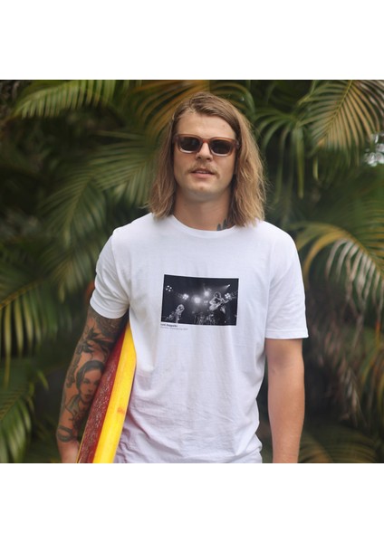 LED Zeppelin Pontiac Silverdome 1977 Tişört - Beyaz fiyatları