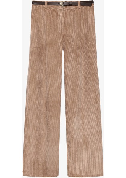 Kemerli Fitilli Kadın Pantolon PNT01246 Camel modelleri