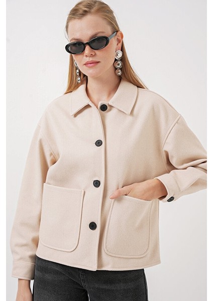 Kadın Mont 0713 Krem modelleri