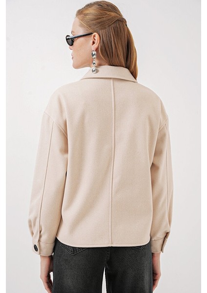 Kadın Mont 0713 Krem fırsatları