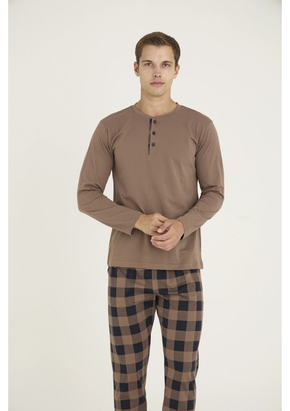 Kocabey 9221 Erkek Midi Yaka Pijama Takım