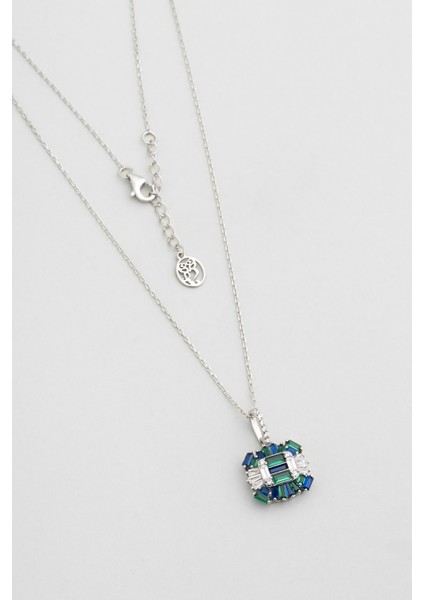 Yakamoz Işığı 18 Ayar Beyaz Altın Kaplama 45 cm Gümüş Kolye