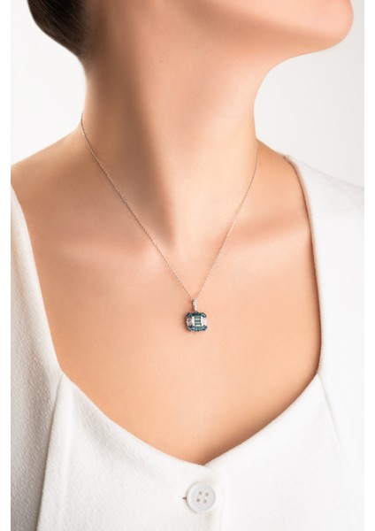 Yakamoz Işığı 18 Ayar Beyaz Altın Kaplama 45 cm Gümüş Kolye fırsatları