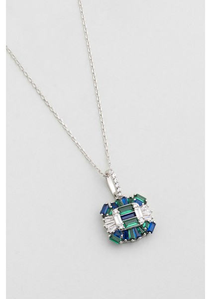 Yakamoz Işığı 18 Ayar Beyaz Altın Kaplama 45 cm Gümüş Kolye indirimleri