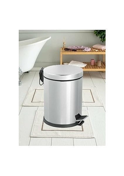 Paslanmaz Çelik Pedallı Metal Çöp Kovası 20 Lt Lüx Çöp Kovası Banyo fırsatları