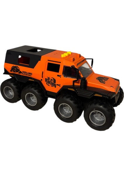 Oyuncak 8 Tekerlekli Kamyonet Model 1/24 Turuncu Ses ve Işıklı