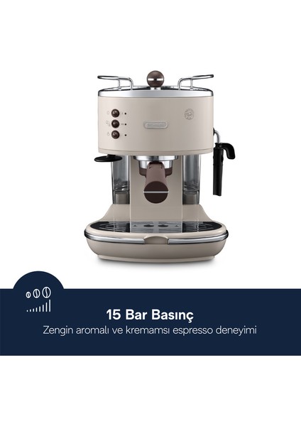 Icona Vintage Manuel / Barista Tipi Espresso Makinesi ECOV 311.BG fırsatları