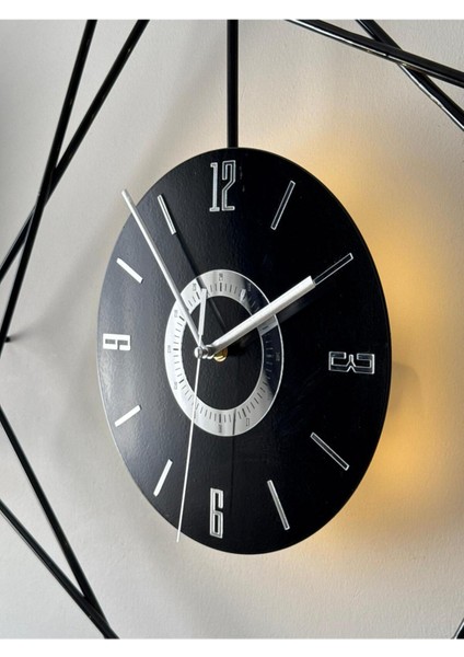 Led'li Ferrero Negro Exclusive Dekor - ( Pilli LED Sistemi ) Metal (Mobilya) Duvar Saati modelleri