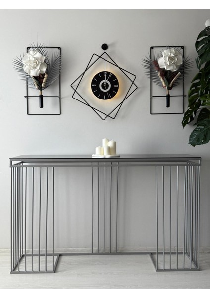 Led'li Ferrero Negro Exclusive Dekor - ( Pilli LED Sistemi ) Metal (Mobilya) Duvar Saati fırsatları