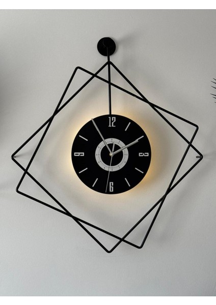 Led'li Ferrero Negro Exclusive Dekor - ( Pilli LED Sistemi ) Metal (Mobilya) Duvar Saati indirimleri